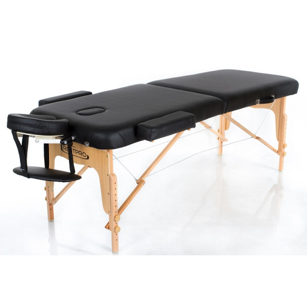 RestPro Vip 2 Black Κρεβάτι Μασάζ Φυσικοθεραπείας Βαλίτσα Ξύλινο με θήκη
